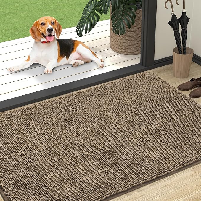 OLANLY Dog Door Mat for Muddy Paws 47x32, Absorbs Moisture and Dirt, Absorbent by OLANLY