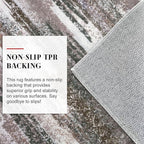 Lansny Modern Abstract Runner Rug 2x6, Dark Light Brown White Washable Kitchen - Image 7