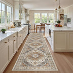 Madane Hallway Runner Rug 2'6''x12', Non Slip Vintage 12ft Runners by Madane
