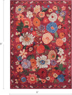 Floral Washable 6x9 Area Rugs, Soft Bedroom Rug - Image 2