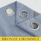 NICETOWN Stone Blue Vintage Linen 100% Blackout Curtains - Image 7