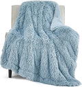 Bedsure GentleSoft Fluffy Light Sky Blue Throw Blanket, Dusty Baby Blue Decor by BEDSURE