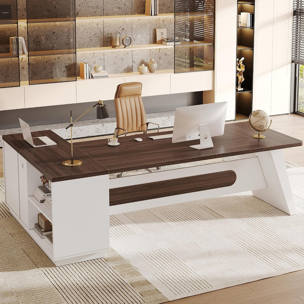 Jocoevol 78.7" L-Shaped Executive Desk, Extra Large Home Office Desk