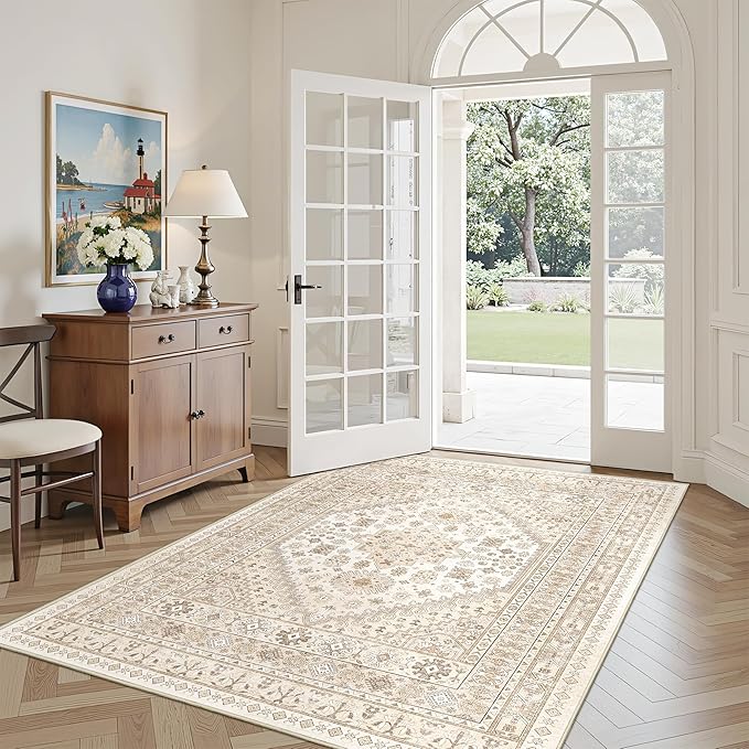 3x5 Washable Area Rug for Entryway, Kitchen Rugs Non Slip for Dining Room by Restydon