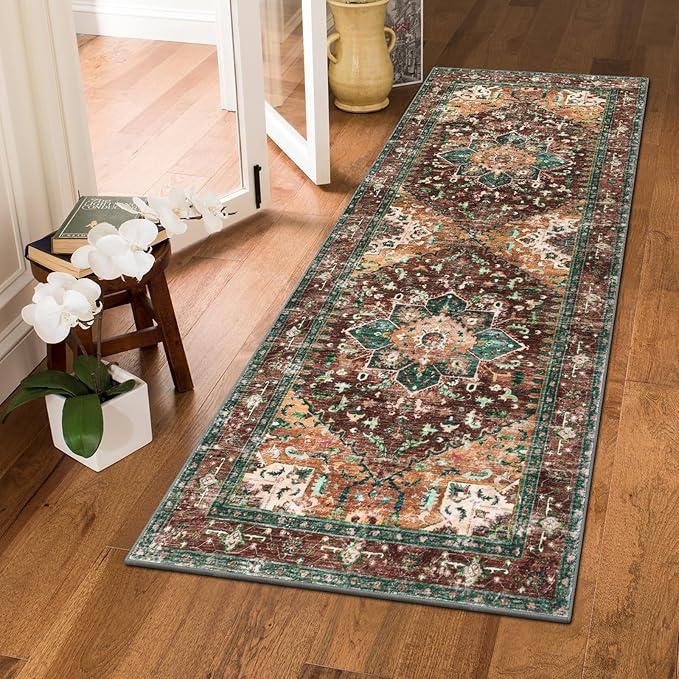 Yamaziot Washable Runner Rug, 2x5 Non-Slip Boho Vintage Hallway Rug Runner - Image 7