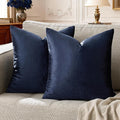 GIGIZAZA Navy Blue Velvet Pillow Covers 20x20, Square Solid Throw Pillow Covers by GIGIZAZAFocusingonhomedecoration