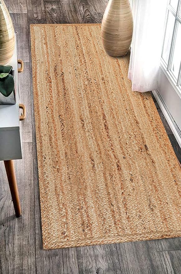 Hausattire Hand Woven Jute Braided Rug, Reversible Boho Entry Area Rugs - Image 7