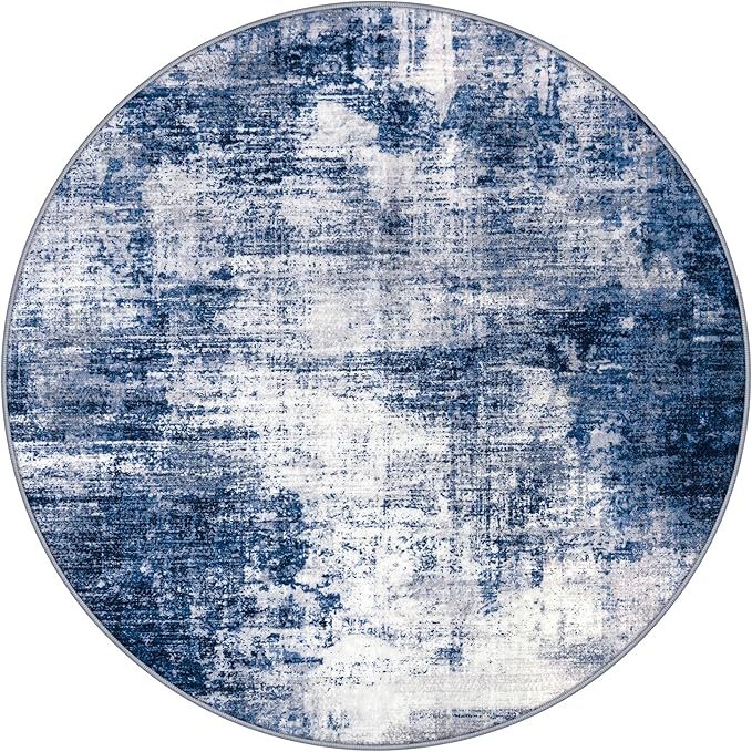 IOHOUZE Abstract Round Area Rug 8 Ft Washable Circle Rugs Large Round Rug Non - Image 9
