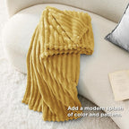 Bedsure GentleSoft Yellow Fleece Blanket - Image 5