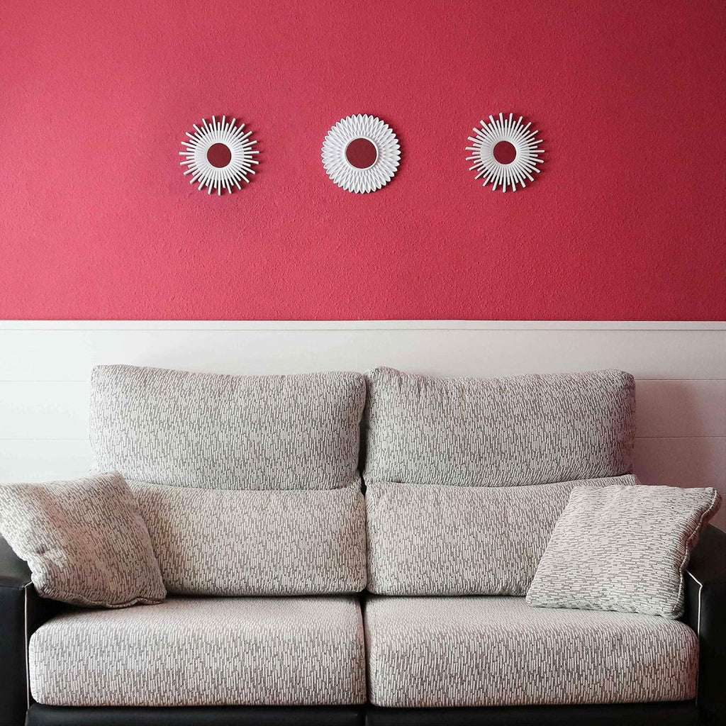 BONNYCO White Wall Mirrors Pack of 3 Pieces Home & Bedroom Decorations