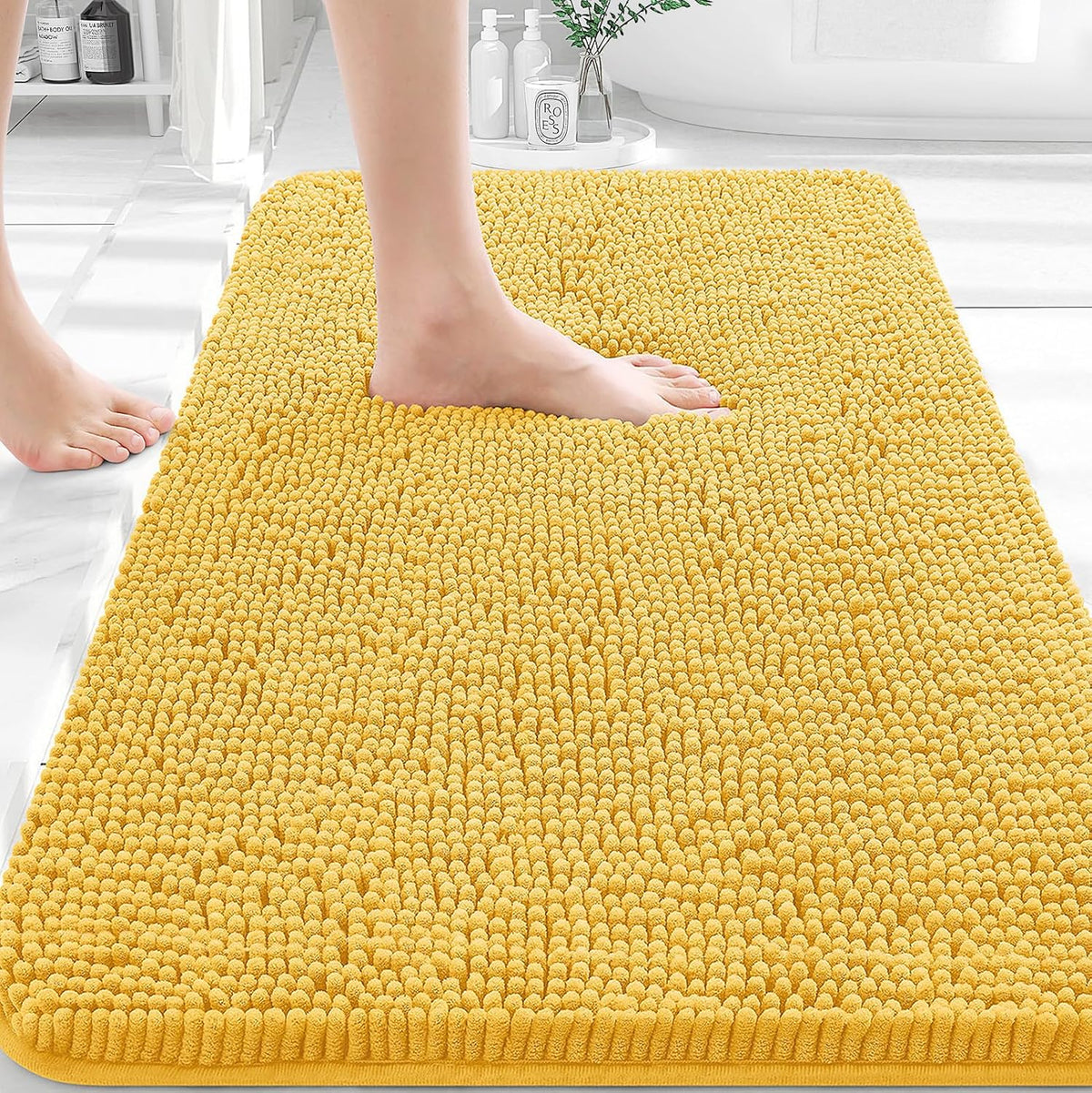 OLANLY Bathroom Rugs 36x24, Extra Soft Absorbent Chenille Bath Rugs