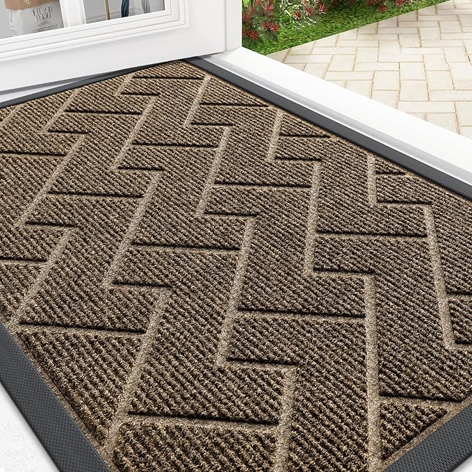 OLANLY Front Door Mat Indoor Outdoor Entrance, Waterproof All-Season, by OLANLY