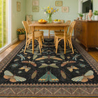 Hazo Haus Black Washable Insect Area Rugs 8x10 - Image 3