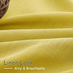 Nanspring Celery Yellow Linen Curtains 90 Inches Long 2 Panel Set Back Tab Rod - Image 5