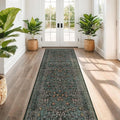 Dark Green 3x10 ft Extra Long Wide Runner Rug by HazoHaus
