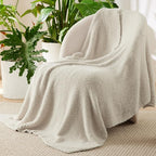 Bedsure Beige Knit Throw Blanket - Image 2