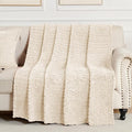 50x70 Inch Beige Throw Blanket by Unknown