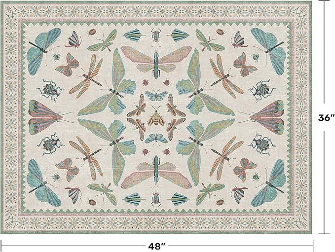 Washable Sage Green Large Entryway Rug, 3x4 Area Rugs - Image 2