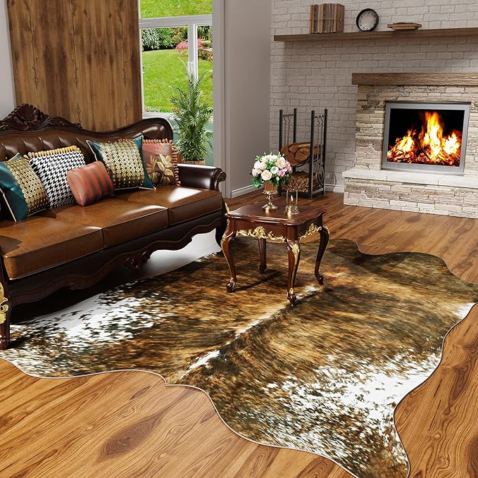 AROGAN Faux Cow Print Rug Large by AROGANAREARUG