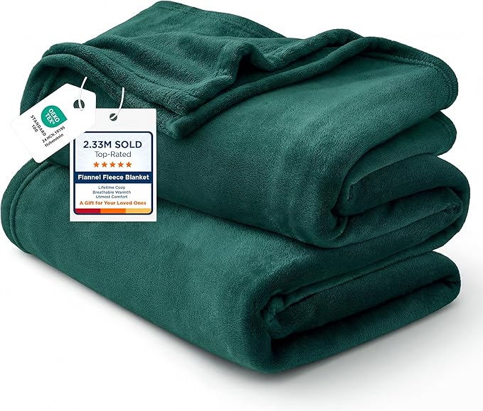 Bedsure GentleSoft Fleece Bed Blankets Large Size Forest Green by BEDSURE