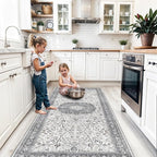 Hallway 4x8 Washable Runner Rug: Oriental Stain Resistant Entryway Kitchen Rug by HYHAOYUNLAI