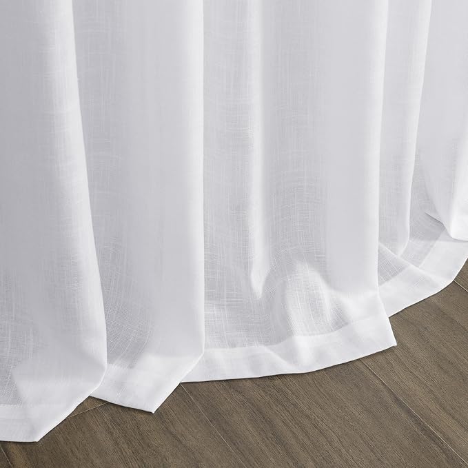 Snow White Linen Curtains 90 Inches Long - Image 9