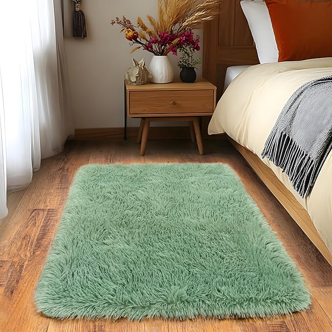 Small Area Rug, 2x3 Rug for Bedroom Shaggy Throw Rugs for Dorm Rug, Soft Shag by Quntue