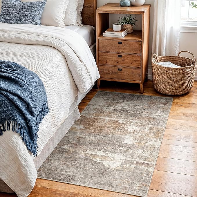 2x3 Washable Entryway Area Rug: Modern Abstract Small Runner Rug - Image 9