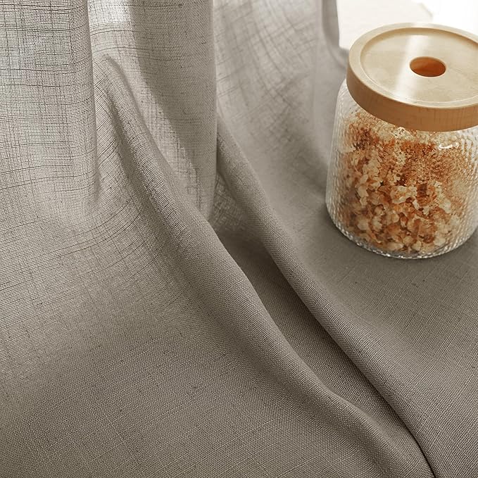 Taupe Linen Curtains 108 inches Long - Image 2