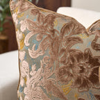 Alerfa Brown Neutral Floral Pillow Cover 12 x 20 Inch, Vintage Cut Velvet Rectangle Couch Throw Pillow Cover Soft Decorative Farmhouse Accent Pillowcase for Living Room Bedroom