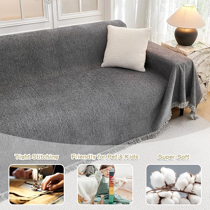 MYSKY HOME Couch Cover for Dogs, Washable Couch Covers, Non Slip Sofa Cover - Image 2