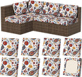8Pcs Stretch Patio Cushion Covers, Outdoor Couch & Sofa Replacement Slipcovers by VORSHAPE