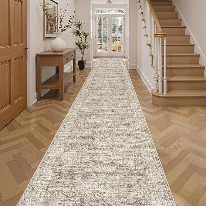 Runner Rug 2'6" x 16' Washable Non-Slip 2.5x16 ft Long Runner Rugs by Soalmost
