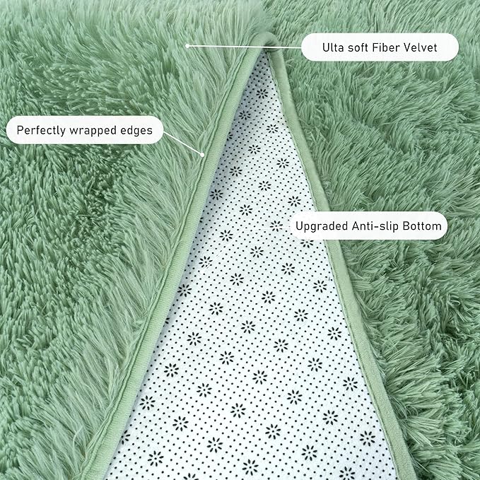 Small Area Rug, 2x3 Rug for Bedroom Shaggy Throw Rugs for Dorm Rug, Soft Shag - Image 5