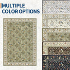GarveeHome Grey Floral Rug 4x6 Rug Machine Washable Area Rug - Image 8