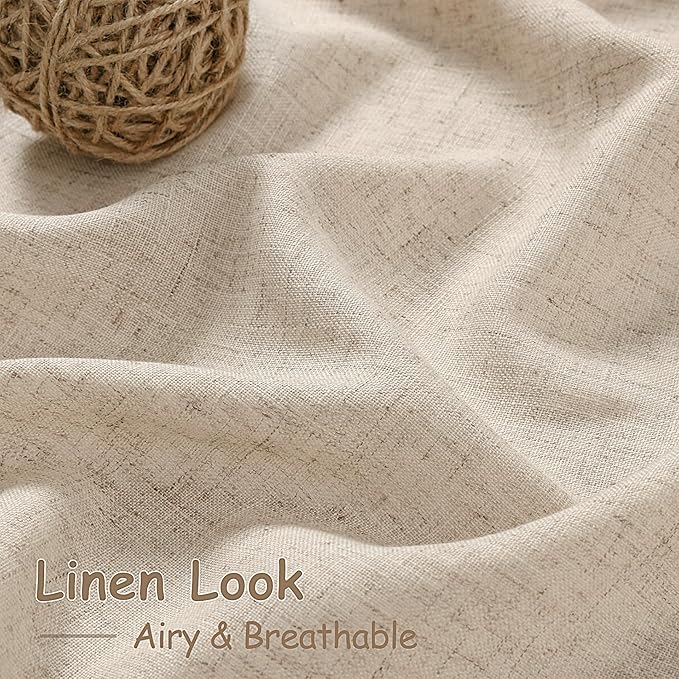 Grey Flax Linen Curtains for Living Room 120 Inches Long Light Filtering - Image 4