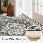 Area Rugs 10x12 Living Room Rug: Washable Rug Soft Vintage Boho Medallion - Image 9