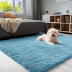 OLANLY 3x5 Machine Washable Small Bedside Rug, Soft Fluffy Shaggy Rugs by OLANLY