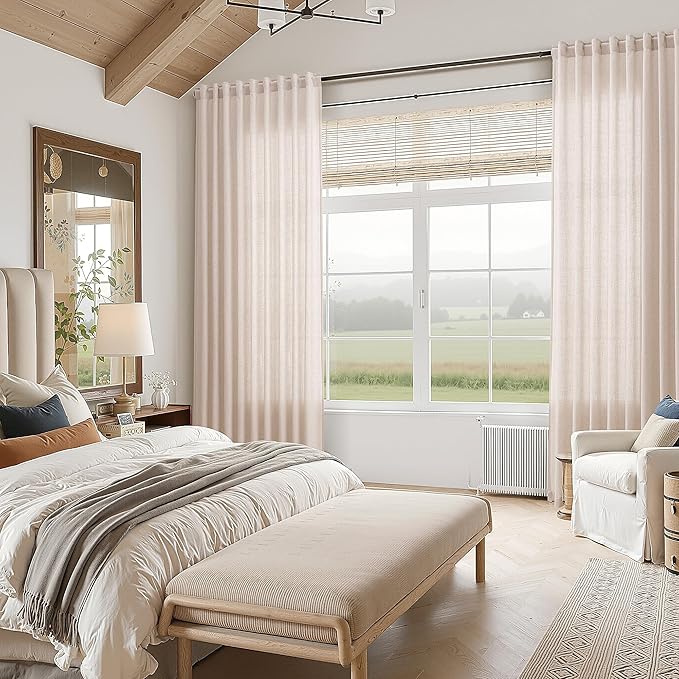 Natural White Linen Curtains 72 Inches Long - Image 7