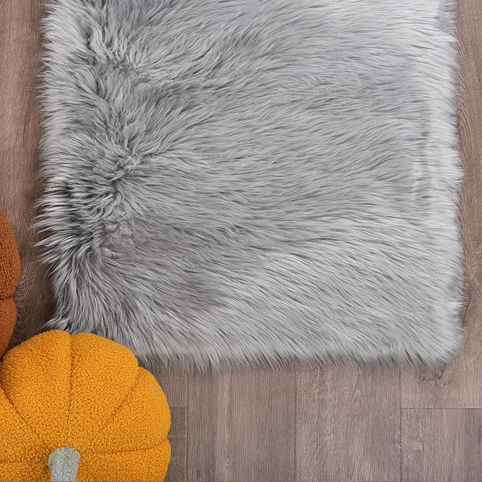 Goolela Grey Fluffy Fuzzy Furry Runner Rug 2x6 - Image 6