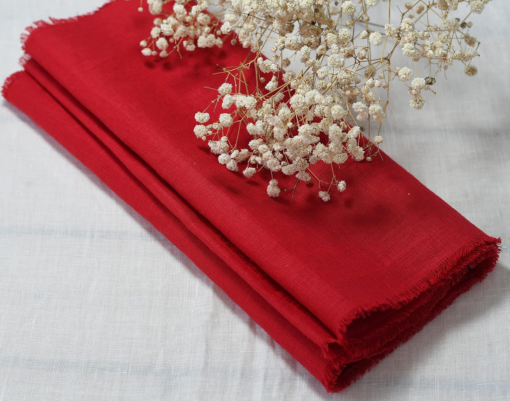 Christmas Table Runner with Fringe Red 14x72 Inch
