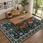 6x9 Area Rugs Living Room Rug: Washable Vintage Boho Medallion Rug No Slip - Image 5