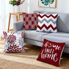 Hexagram Geometric Burgundy Pillow Covers 16x16 Set of 4, Decorative Outdoor - Image 6
