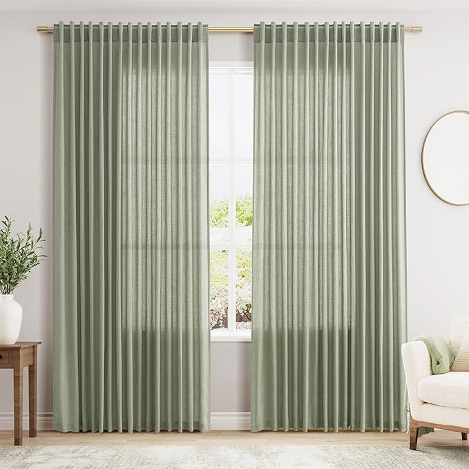 Extra Wide 100 Inch Linen Curtains by Nanspring