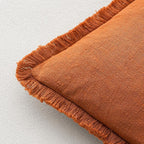 MIULEE Decorative Throw Pillow Covers Neutral Linen Fringe Throw Pillows Set of - Image 3