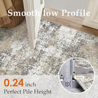 2x8 Abstract Runner Rug Brown Washable Modern Hallway Carpet Non Slip Ultra - Image 4