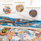MSGKV Boho Throw Blanket 90"x90" Floral Cotton Blanket - Image 3