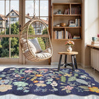 4x6 Living Room Area Rugs: Washable Boho Bedside Rug Non-Slip Floral Small Low - Image 2