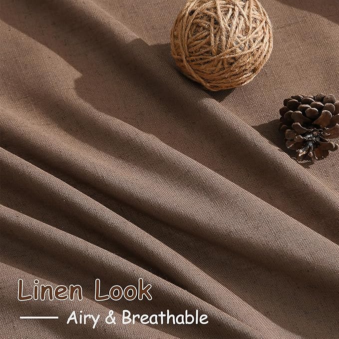 Caramel Brown Linen Curtains 84 Inches Long - Image 5