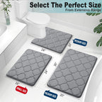 OLANLY Memory Foam Bath Mat Rug 30x20, Ultra Soft Bathroom Rugs, Dark Grey